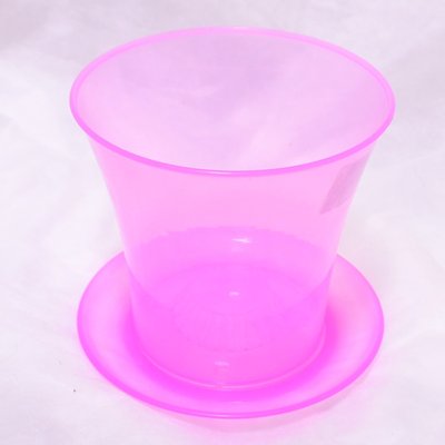 Вазон прозорий "Акварель" з блюдцем, діаметр 12см, об'єм 0.6л, Рожевий 113950 фото