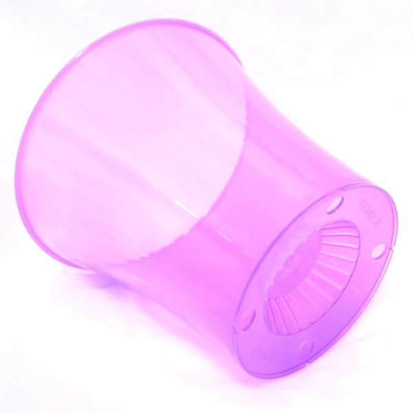 Вазон прозорий "Акварель" з блюдцем, діаметр 12см, об'єм 0.6л, Фіолетовий 113951 фото