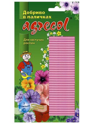 Добриво в паличках для квітучих рослин із вітаміном С 8-10-14 Agrecol, 30 шт. 115524 фото