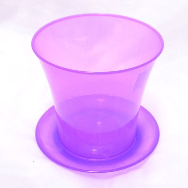 Вазон прозорий "Акварель" з блюдцем, діаметр 18см, об'єм 2.3л, Фіолетовий 113957 фото