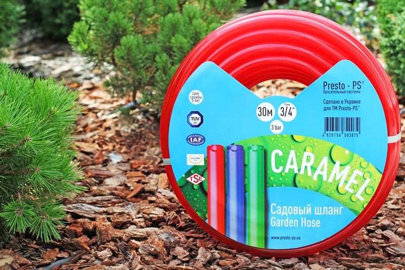 Шланг поливальний Presto-PS силікон садовий Caramel (червоний) діаметр 3/4 дюйма, довжина 20 м (SE-3/4 20) SE-3/4 20 фото