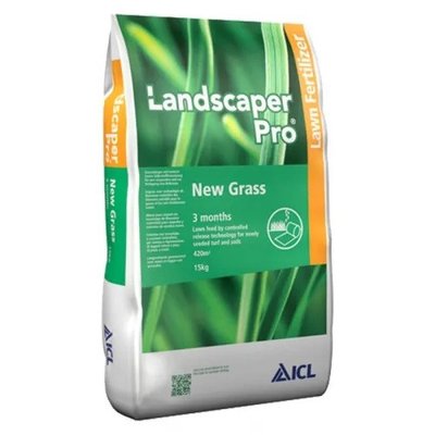 Добриво для газону LadscaperPro New Grass (2-3М) 20-20-8 ICL, мішок 15 кг 115337 фото