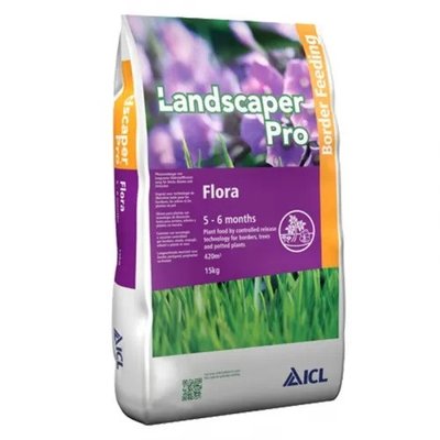 Добриво для газону LadscaperPro Flora (5-6М) 15-09-11 ICL, мішок 15 кг 115338 фото