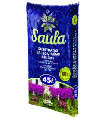 Торф'яний субстрат Saula для балконних квітів (фракція 0-20 мм, pH 5.5-6.5), 45 л 115538 фото
