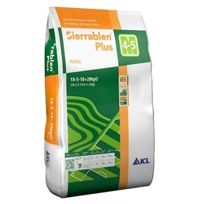 Удобрение для газона Sierrablen Plus Active (4-5М) 18-5-18 ICL, мешок 25 кг 115340 фото