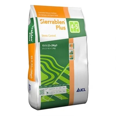 Добриво для газону Sierrablen Plus Stress Control (4-5М) 15-5-22 ICL, мішок 25 кг 115342 фото