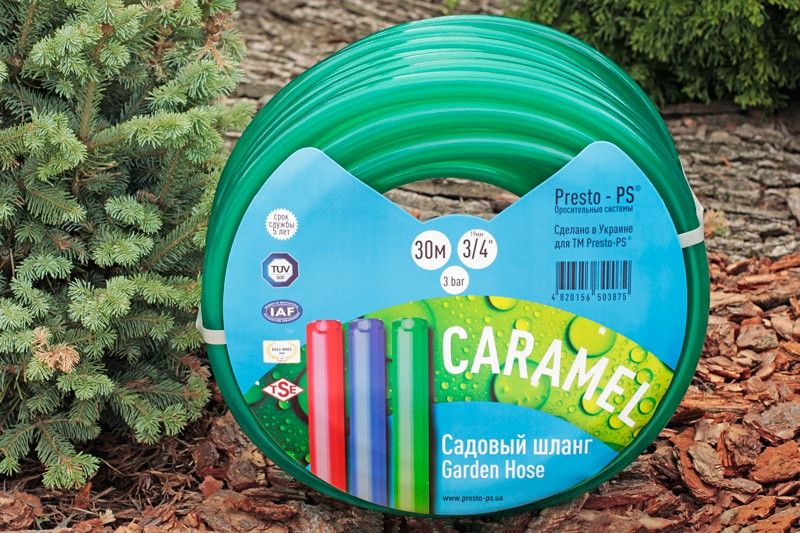 Шланг поливальний Presto-PS силікон садовий Caramel (зелений) діаметр 3/4 дюйма, довжина 20 м (CAR-3/4 20) CAR-3/4 20 фото