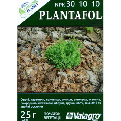 Удобрение Plantafol (Плантафол) NPK 30-10-10, Valagro, 25 г 115015 фото
